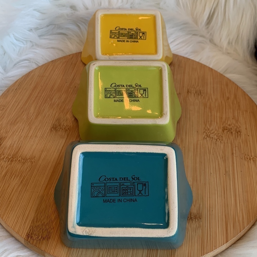 Costa Del Sol | 5 Colorful Fiesta Ceramic Pottery Baking Ramekins Loaf Dishes - Picture 11 of 17